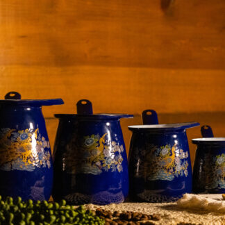 Classic Enamel Coffee Pots - Set of 4 - Blue